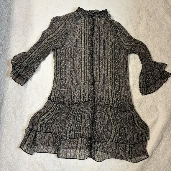 Sundance Sheer Floral Tunic Dress | Tiered Boho Peasant Top | Women’s XL - Picture 2 of 8